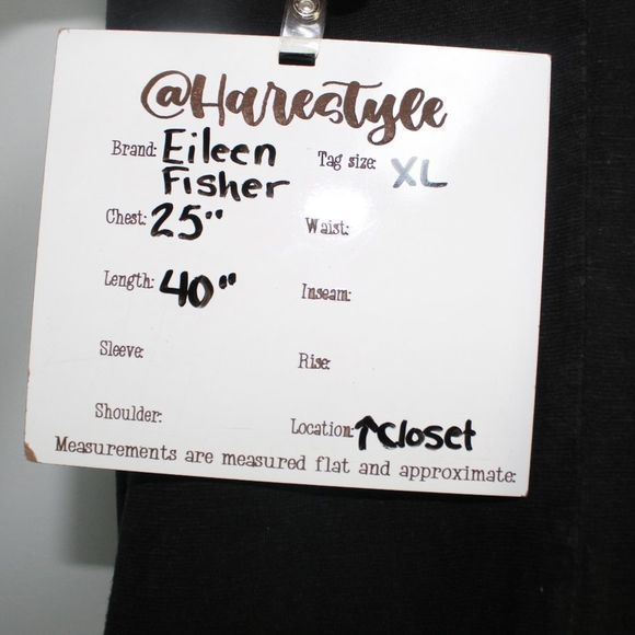 Eileen Fisher black slub knit two pocket dress XL - Picture 9 of 11